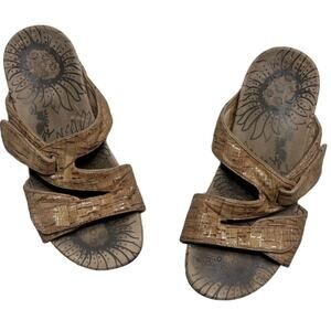 VIONIC Women's 8 Lauren Cork Slide Strappy Sandal Comfort Shoe Tan Sunflower